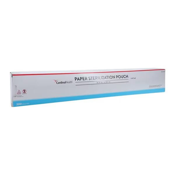 Pouches Sterilization Pouch Ethylene Oxide (EO) Gas / Steam 3-1/2 X 22 Inch Transparent / White Self Seal Paper / Film (200/PK 4PK/CS) by Cardinal  ID 92322
